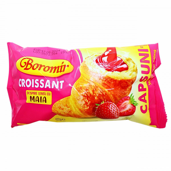 Croissante crema de capsuni Boromir 60 g, 30 buc