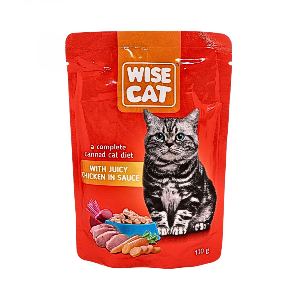 Mancare pisici cu pui suculent la plic Wise 100 g