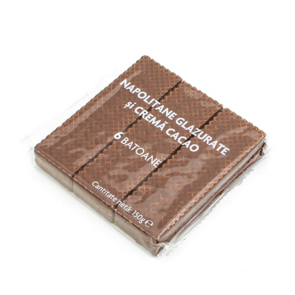 Napolitane glazurate si crema cacao, 150g
