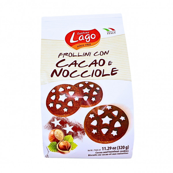 Biscuiti cu alune si cacao fara conservanti Lago 320 g