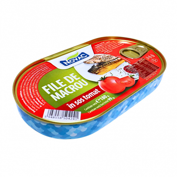File de macrou in sos tomat Novac 170 g