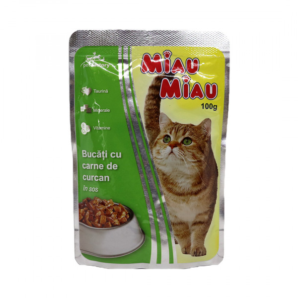 Mancare la plic curcan in sos Miau Miau 100 g