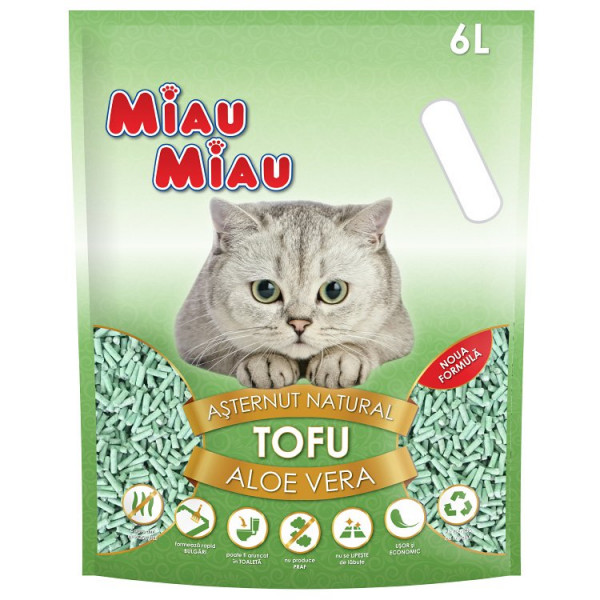 Asternut pisici Miau Miau aloe tofu 2,5 kg