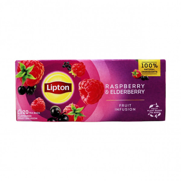 Ceai de zmeura si soc Lipton 20 plicuri, 32 g