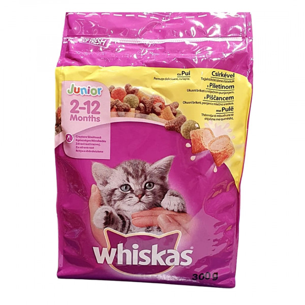 Mancare cu pui pentru pisici Whiskas junior 300 g