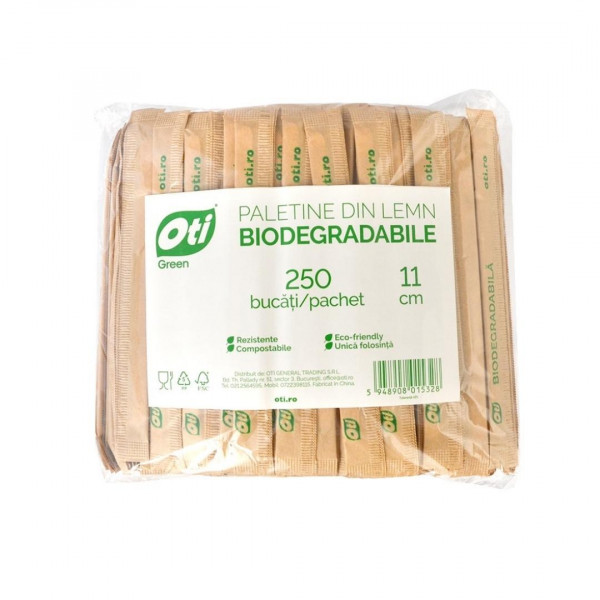 Paletine biodegradabile din lemn 11 cm, 250 buc