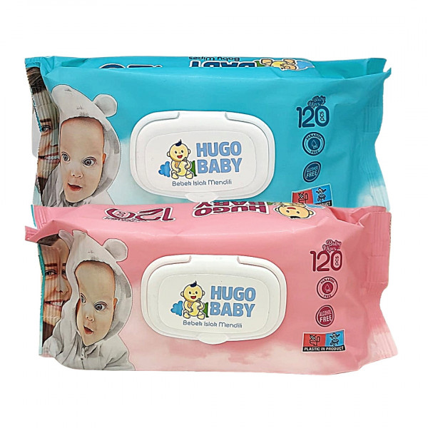 Servetele umede cu capac Hugo Baby, 120 buc