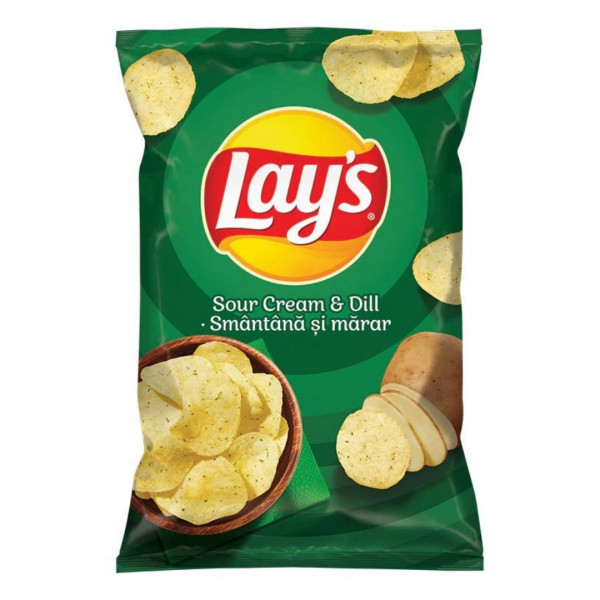 Chipsuri cu smantana si marar Lay's 140 g