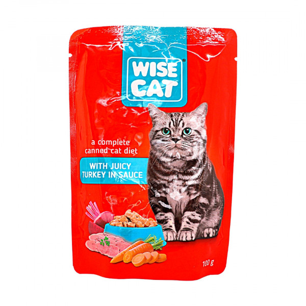 Mancare pisici curcan in sos la plic Wise 100 g