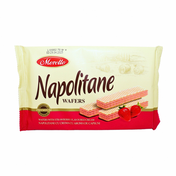 Napolitane crema capsuni Morello 70 g