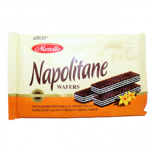 Napolitane crema vanilie Morello 70 g