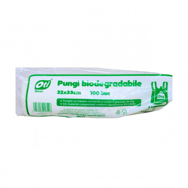 Pungi tip maieu biodegradabile Oti 32x33 cm, 2 kg, 100 buc
