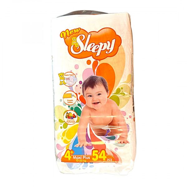 Scutece bebelusi Sleepy Maxi Plus nr. 4+, 10-20 kg, 54 buc