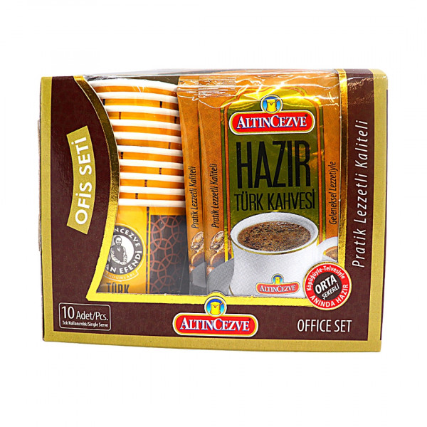 Set cafea instant zahar mediu 90 g, 10 pliculete, 10 pahare Altincezve