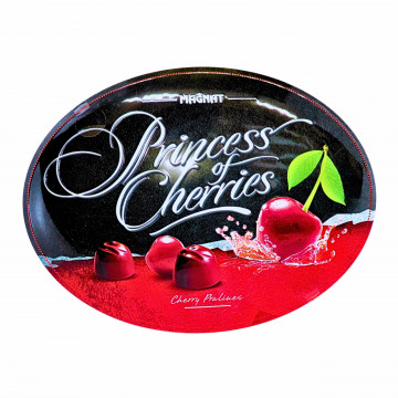 Bomboane cirese in alcool Princess Cherry Magnat 290 g cutie metalica - Img 5