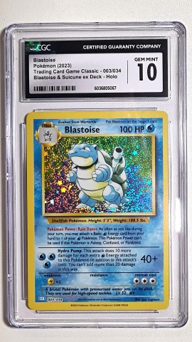 Blastoise Holo #003/034 CGC 10 Gem Mint Holo - Pokémon (2023) Trading Card Game Classic (English)