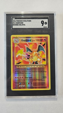 Charizard #11/108 Reverse Holofoil — SGC 9 MINT (XY Evolutions Base Set Tribute, 2016)