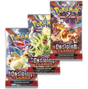 Set Pokemon TCG: Scarlet & Violet 3 Obsidian Flames 3 Pack Blister - Houndstone - Img 4