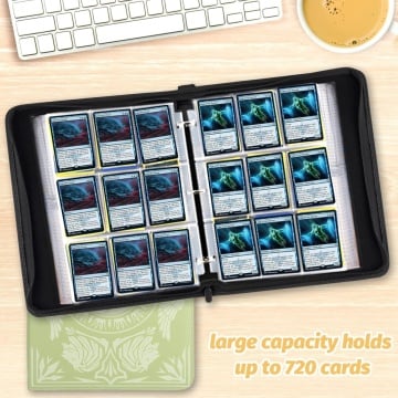 TCG Binder - Premium 720 Double PU - Magic The Gathering-Inspired Light Green - White Mana Design! (720 cărți) - Img 4