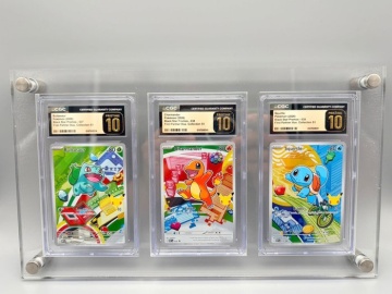 First Partner Illustration Collection S1 — Gen 1 Kanto Trio (Bulbasaur #037, Charmander #038, Squirtle #039) — CGC PRISTINE 10