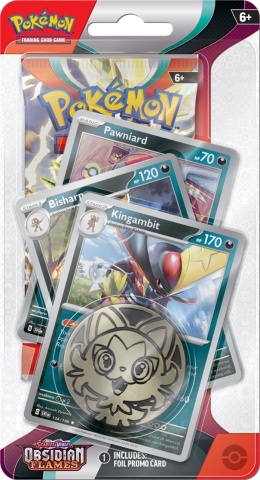 Pachet Carti Pokémon TCG: Scarlet & Violet 3 Obsidian Flames Premium Checklane Blister - Kingambit