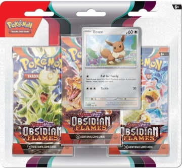 Set Pokemon TCG: Scarlet & Violet 3 Obsidian Flames 3 Pack Blister - Eevee