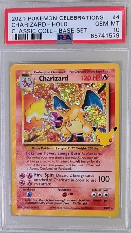 Charizard Holo #4/102 Holo Rare Celebrations (engleză) PSA 10 GEM MT