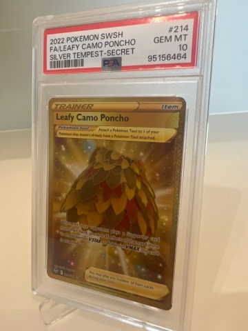Leafy Camo Poncho (Secret Rare) #214/195 PSA 10 GEM MT - Silver Tempest (SWSH12) - Img 2