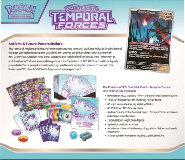 Set Cartonase Pokémon TCG: Scarlet & Violet 5 Temporal Forces Elite Trainer Box - Walking Wake - Img 2