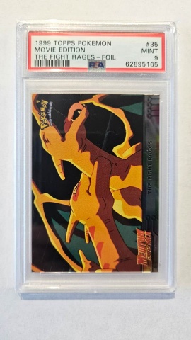 The Fight Rages #35 Foil — PSA 9 MINT (1999 Topps Movie Edition, Mewtwo Strikes Back)