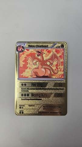 Thicc Charizard - Carte PokéMetal (Fan Art) Carte metalică de colecție - Img 3
