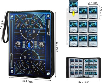 Carton TCG - Premium 720 Double PU - Magic The Gathering-Inspired Blue - Design Futuristic Mana (720 cărți) - Img 2