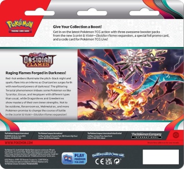Set Pokemon TCG: Scarlet & Violet 3 Obsidian Flames 3 Pack Blister - Houndstone - Img 2