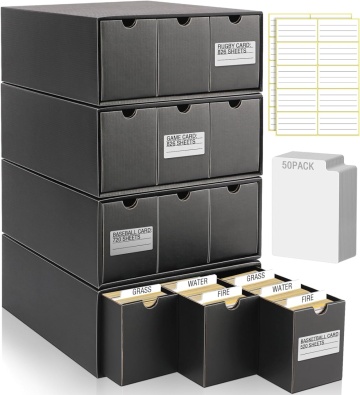 8000+ Trading Card Storage Boxes with 50 Card Storage Box Dividers for Trading Card Games: Pokemon TCG, MTG, Yu-Gi-Oh!