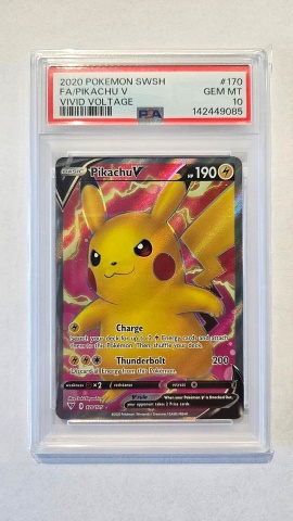 Pikachu V #170/185 Full Art — PSA 10 GEM MT (Sword & Shield Vivid Voltage, 2020)