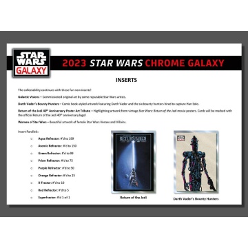 Star Wars Chrome Galaxy 2023 Hobby Box (Topps) - 3 Numbered Parallels per Box! - Img 5