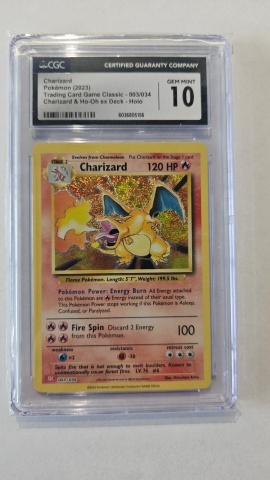 Charizard Holo #003/034 — CGC 10 GEM MINT (English Trading Card Game Classic, Charizard & Ho-Oh ex Deck, 2023)