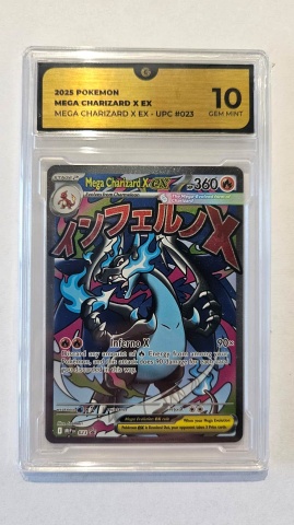 Mega Charizard X ex #023 — GG 10 GEM MINT (Mega Charizard X ex Ultra-Premium Collection Promo, 2025)