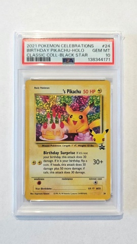Birthday Pikachu Holo #24 — PSA 10 GEM MT (Celebrations Classic Collection Black Star, 2021)