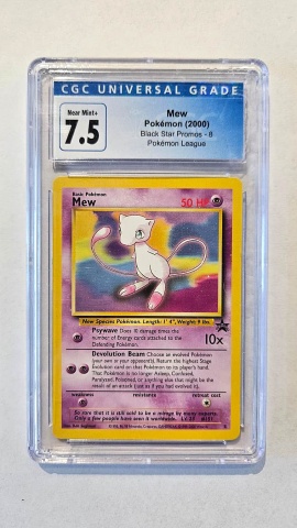 Mew #8 Pokémon League Promo — CGC 7.5 Near Mint+ (2000 Wizards of the Coast Black Star Promo)