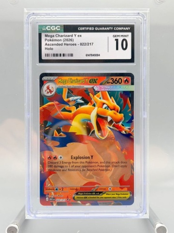 Mega Charizard Y ex #022/217 — CGC 10 GEM MINT (Ascended Heroes Holo, 2026)