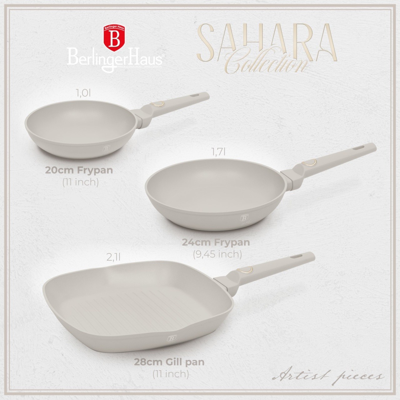 Set 3 tigai Sahara Collection Berlinger Haus BH 8079, antaiderente, strat titan, crem Set 3 tigai Sahara Collection Berlinger Haus BH 8079, antaiderente, strat titan, crem