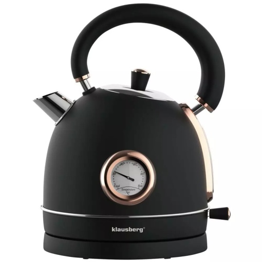 Fierbator de apa model rustic 1.8 l Klausberg KB7905 negru-auriu
