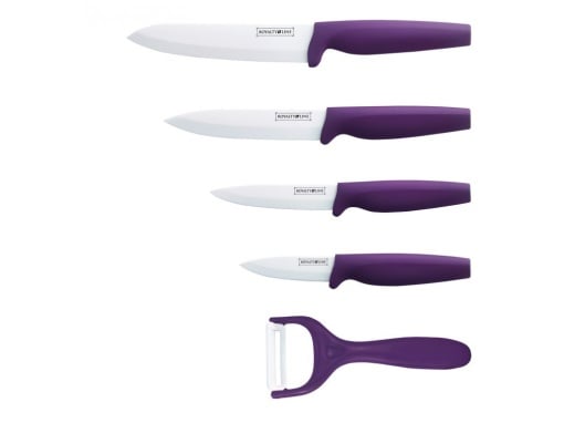 Set 4 Cutite ceramica si curatator legume Mov - Swiss Boch