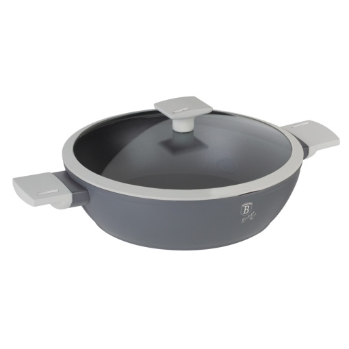 Cratiță antiaderentă cu capac 28 cm, 3.8 L Berlinger Haus Aspen Collection BH 7070, cu strat titan, potrivită pentru gătit zilnic sănătos