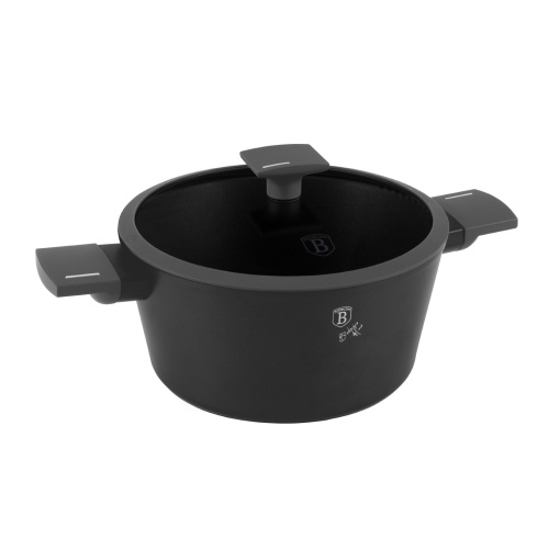 Oală cu capac 24 cm, 4.1L – Berlinger Haus BH8131, Anthracite Collection, antiaderentă, pentru supe sau tocănițe