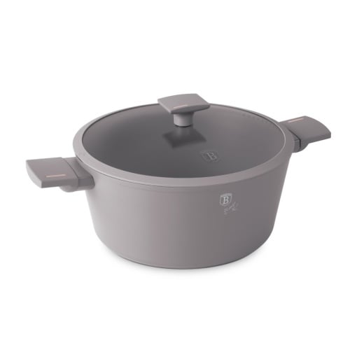 RESIGILATA - Oală cu capac 28 cm, 6.1L – Berlinger Haus Taupe Collection BH 8102, strat titan, potrivită pentru toate tipurile de plite și rețete