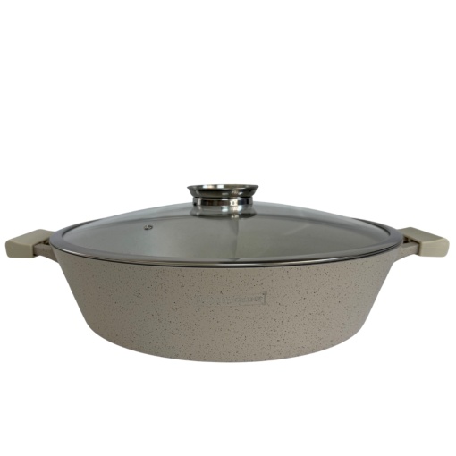 Cratita marmorata cu capac 40 CM RL-MR40ML Royalty Line - crem
