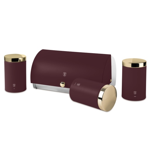 Cutie paine cu recipiente Leonardo Berlinger Haus BH 6737, visiniu, inox