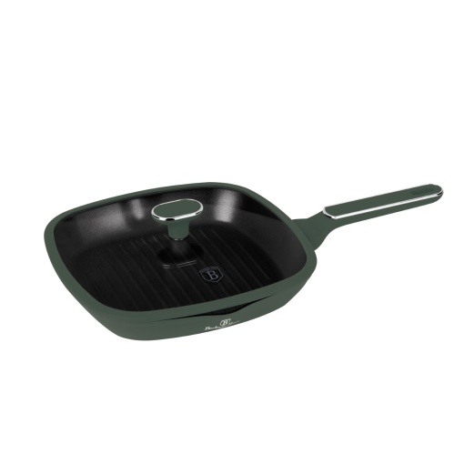 Tigaie grill cu capac antiaderenta cu titan 28 cm Green Matte Collection Berlinger Haus BH 8162